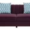 Maddie - Velvet 5 Seater Sectional Sofa With Storage Ottoman - Purple - Image 5