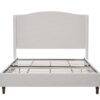 Hannah - King Upholstered Wingback Bed Size, Tall Headboard Upholstered King Bed, Premium Textured Canvas Chenille Look, Minimalist Designs, No Box Spring Needed - Ivory - Image 20