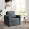 3 In 1 Sofa Bed Chair, Convertible Sleeper Chair Bed, Adjust Backrest Into A Sofa, Lounger Chair, Single Bed, Modern Chair Bed Sleeper For Adults - Deep Blue - Image 8