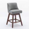 Counter Height Swivel Barstools, 26'' H Seat Height Upholstered Bar Stools (Set of 2), Fabric - Gray - Image 4