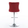 Swivel Velvet Barstools Adjusatble Seat Height From 25-33", Chrome Base Bar Stools With Backs Comfortable Tufted For Home Pub And Kitchen Island, 1712Wr (Set of 2) - Wine Red / Burgundy - Image 7
