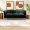 Fx-P82-Gr (Sofa) Velvet Sofa, Mid-Century Sofa Furniture Chesterfield Couch For Living Room - Green - Image 19