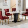 Nikki - Modern, High-End Tufted Solid Wood Contemporary Velvet Upholstered Dining Chair With Golden Stainless Steel Plating Legs, Nailhead Trim (Set of 2) - Burgundy - Image 18