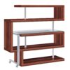 Buck II - Clear Glass, Chrome High Gloss Writing Desk With Shelf - Walnut - Image 11