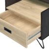 Melkree - Accent Table With Display & Utility Function - Oak / Black - Image 3