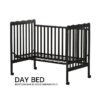 Crib 3 In 1 Convertible, Made Of Sustainable Pinewood, Non Toxic Finish, Comes With Locking Wheels, Wooden Nursery Furniture - Storm Black - Image 8