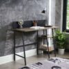 Garima - Legs Writing Desk - Rustic Oak / Black - Image 9