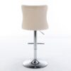 Swivel Velvet Barstools Adjusatble Seat Height From 25-33", Modern Upholstered Chrome Base Bar Stools With Backs Comfortable Tufted For Home Pub And Kitchen Island (Set of 2) - Beige - Image 8