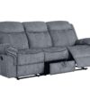 Zubaida - Two Tone Velvet 3 Piece Recliner Living Room Set - Gray - Image 5