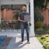 20 Piece Interlocking Deck Tiles Striped Pattern, Square Acacia Hardwood Outdoor Flooring For Patio, Bancony, Pool Side - Light Gray - Image 14
