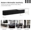 Modern Extendable TV Stand For TVs Up To 75", Entertainment Center Media Console With 3 Drawers, Metal Adjustable Legs For Living Room - Black White - Image 5