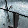 34" Bi-Fold Semi-Frameless Shower Doors In Matte With Clear Glass - Black - Image 2