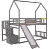 Twin Over Twin House Bunk Bed With Convertible Slide, Storage Staircase Can Be Placed Left Or Right - Gray - Image 14