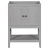 Bathroom Vanity Base Only, Soild Wood Frame, Bathroom Storage Cabinet With Doors And Open Shelf - Gray - Image 8