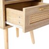 15.75" Rattan End Table With Power Outlet & USB Ports, Modern Nightstand With Drawer And Solid Wood Legs, Side Table For Living Room, Bedroom - Natural - Image 14