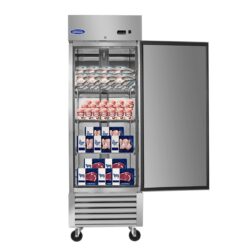 Commercial Freezer 23 Cu.Ft With 1 Solid Door Reach-In Freezers Stainless Steel Etl Approved Upright Freeze Storage - Silver