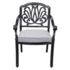 Patio Outdoor Aluminum Dining Armchair With Cushion (Set of 2) - Cast Silver - Image 7
