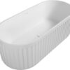 67" Freestanding Solid Surface Bathtub, Luxury Engineered Stone Resin Freestanding Soaking Bathtub With Overflow And Pop-Up Drain Cupc Certified 23S13-67 - Matte White - Image 12