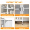 Metal Sideboard Cabinet, Accent Storage Cabinet With 2 Glass Doors, Modern Coffee Bar Cabinet With Adjustable Shelves 154 Lbs Capacity For Kitchen, Living Room And Hallway - White - Image 9