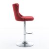Swivel Velvet Barstools Adjusatble Seat Height From 25-33", Chrome Base Bar Stools With Backs Comfortable Tufted For Home Pub And Kitchen Island, 1712Wr (Set of 2) - Wine Red / Burgundy - Image 5