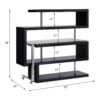 Buck II - Clear Glass, Chrome High Gloss Writing Desk With Shelf - Black - Image 2
