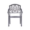 Patio Outdoor Aluminum Dining Armchair With Cushion (Set of 2) - Cast Silver - Image 5