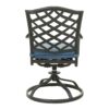 Aluminum 5 Piece Round Dining Set With 4 Swivel Rockers - Sapphire Blue - Image 3