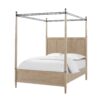 Queen Canopy Bedroom Set With A 2 Drawer Nightstand A Modern Dresser With Poster Mirror And A Door Chest - Sand - Image 5