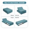 4 In 1 Sofa Bed, Chair Bed, Multi-Function Folding Ottoman Bed With Storage Pocket And USB Port For Small Room Apartment, Living Room, Bedroom, Hallway - Teal - Image 11