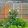 2 Pack Garden Metal Trellis Rustproof Trellis For Climbing Plants Outdoor Flower Support - Cream White - Image 10