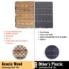 10 Piece Interlocking Deck Tiles Striped Pattern, Square Acacia Hardwood Outdoor Flooring For Patio, Bancony, Pool Side - Yellow - Image 8