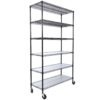 6 Tier 6000Lbs Capacity Nsf Metal Shelf Wire Shelving Unit, Heavy Duty Adjustable Storage Rack With Wheels & Shelf Liners For Commercial Grade Utility Steel Storage Rack - Black - Image 17