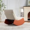 Modern Rocking Chair Recliner, Comfy Rocker Nursery Chair With Footrest, Accent Reading Chair, Upholstered Lounge Chair For Relaxing, Resting, Soft Padded Rocker For Indoor Living Room Bedroom - Orange - Image 22