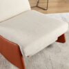 Modern Rocking Chair Recliner, Comfy Rocker Nursery Chair With Footrest, Accent Reading Chair, Upholstered Lounge Chair For Relaxing, Resting, Soft Padded Rocker For Indoor Living Room Bedroom - Orange - Image 13