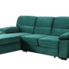 Kipling - Velvet Fabric Reversible Sleeper Sectional Sofa Chaise - Green - Image 3