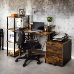 Nypho - Writing Desk - Weathered Oak / Black