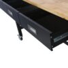 60" Work Bench, Workbench With Drawer Storage, Heavy Duty Bamboo Wood Work Table With Wheels For Garage Home Office - Black / Light Brown - Image 10