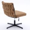 Armless Office Desk Chair No Wheels - Brown - Image 12