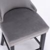 Contemporary Velvet Upholstered Wing-Back Barstools With Button Tufted Decoration And Wooden Legs, And Chrome Nailhead Trim, Leisure Style Bar Chairs, Bar Stools (Set of 4) - Gray - Image 8