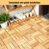 30 Piece Interlocking Deck Tiles Checker Pattern, Square Acacia Hardwood Outdoor Flooring For Patio, Bancony, Pool Side - Yellow - Image 2