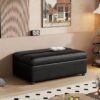 Twin Size Folding Ottoman Sleeper Bed With Mattress Convertible Guest Bed - Black - Image 6