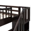 Full Over Full Stairway Bunk Bed With Storage And Guard Rail For Bedroom - Espresso - Image 6