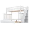 Twin Over Full Bunk Bed With Trundle And Staircase - White - Image 8