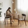 Simple Dining Chair, Solid Chair Table For Living Room Chair - Dark Natural - Image 15