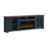 Nantucket - Fireplace TV Stand Console For TVs Up To 100" - Blue Denim, Whiskey - Image 3