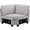 Leo - 8 Piece Modular L-Shape Sectional Sofa And Ottoman - Light Gray - Image 6