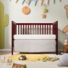 Crib 5 In 1 Convertible, Converts From Baby Crib To Toddler Bed, Fits Standard Full Size Crib Mattress - Cherry - Image 5