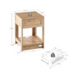 15.75" Rattan End Table With Drawer, Modern Nightstand, Side Table For Living Room, Bedroom - Natural - Image 4