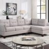 Dalia - Linen Modern Sectional Sofa With Right Facing Chaise - Light Gray - Image 5