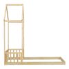 Twin House-Shaped Roof Headboard Floor Bed, (Without Slats) - Natural - Image 15